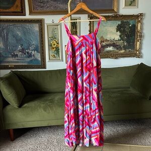 Anthropologie Abel the Label Vibrant Geometric Maxi Dress